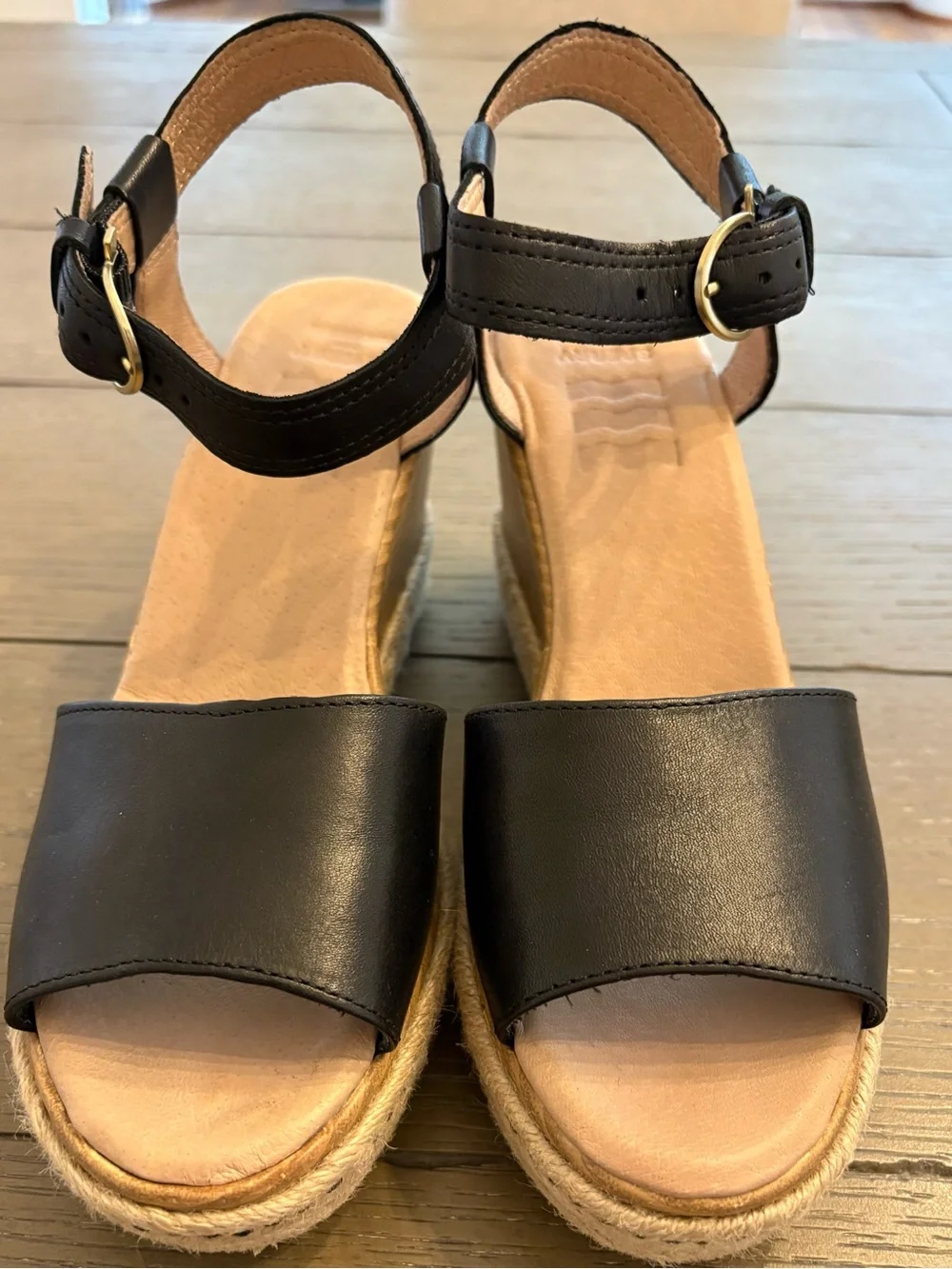 Sperry Wedge Espadrille Sandals - Black